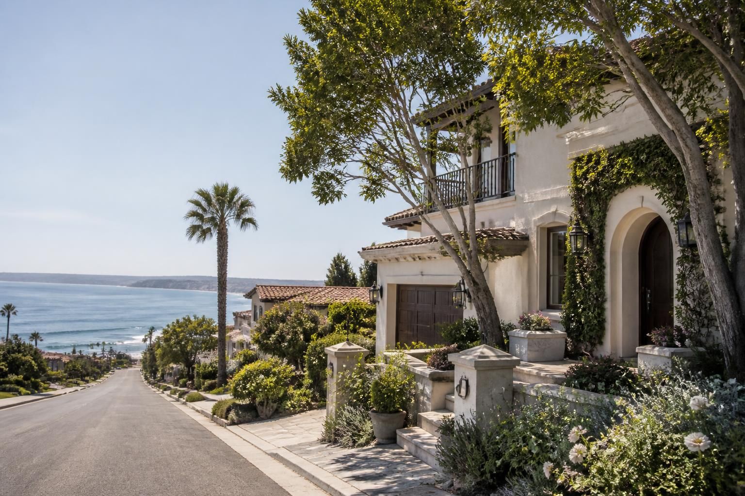 Refined Del Mar neighborhood with well-kept gardens and homes